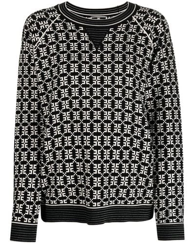 Elisabetta Franchi Sweater Met Logoprint - Zwart