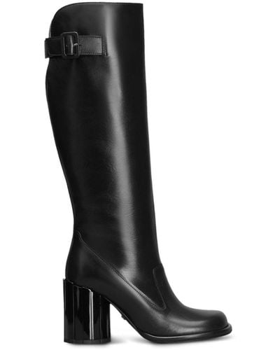 Ami Paris Cut-out Knee-high Boots - Black