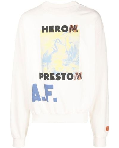 Heron Preston Logo-print Long-sleeve Sweatshirt - White