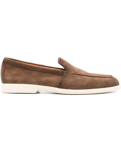 Santoni Malibu Suede Loafers - Brown