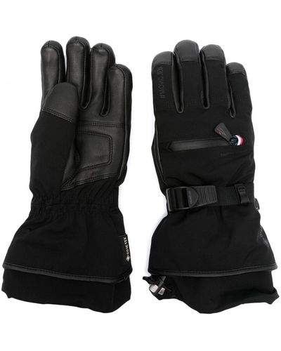 3 MONCLER GRENOBLE Padded Ski Gloves - Women's - Polyamide/lamb Skin/elastane/polyestercotton - Black