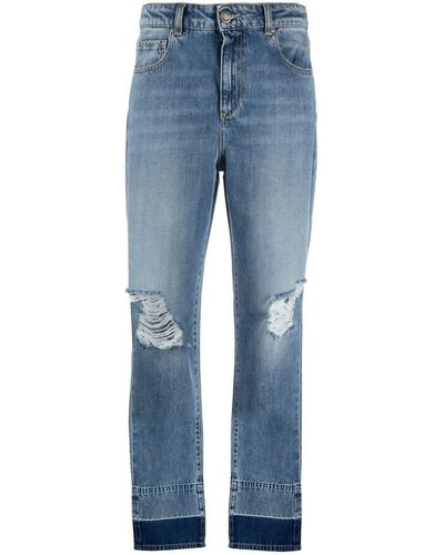 Pinko Ripped-detail Denim Jeans - Blue