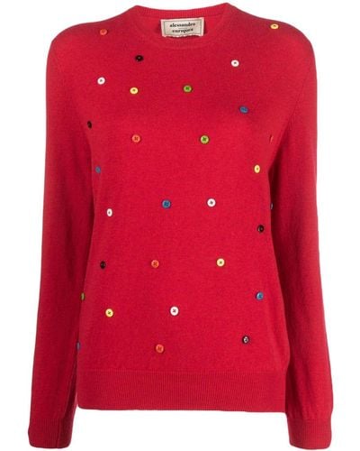 ALESSANDRO ENRIQUEZ Button-appliqué Sweater - Red