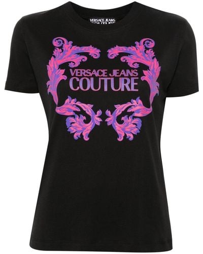 Versace Jeans Couture T-shirt Barocco con stampa - Nero