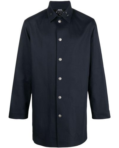 A.P.C. Thibault Cotton Raincoat - Blue