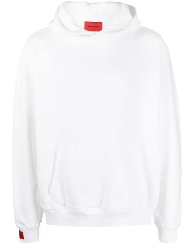 A BETTER MISTAKE Flame-print Cotton Hoodie - White