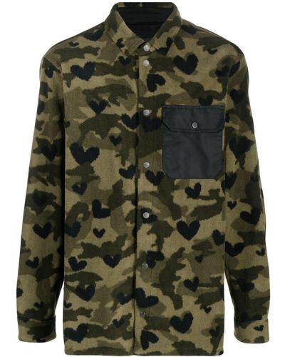 Neil Barrett Chemise en polaire à motif camouflage - Vert