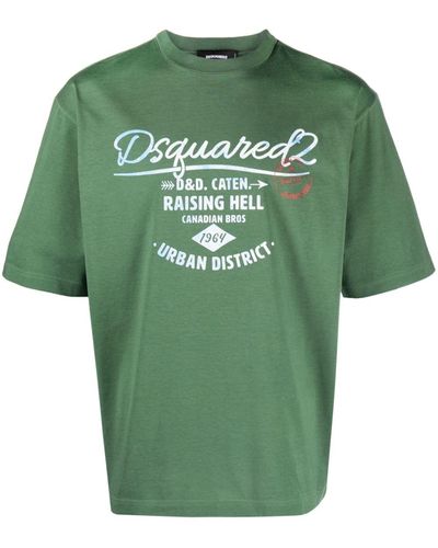 DSquared² T-Shirt mit Logo-Print - Grün