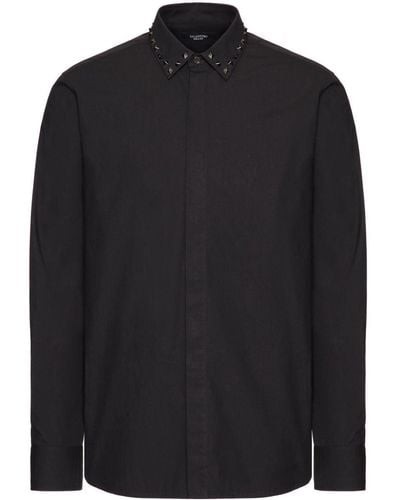 Valentino Garavani Untitled Studs Cotton Shirt - Black