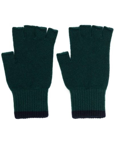 Pringle of Scotland Fingerless Cashmere Gloves - Green