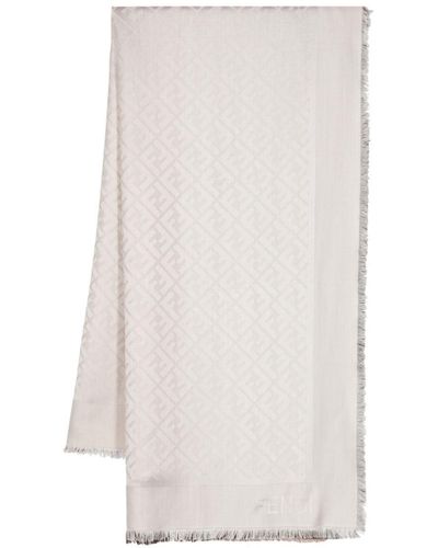 Fendi モノグラム スカーフ - ホワイト
