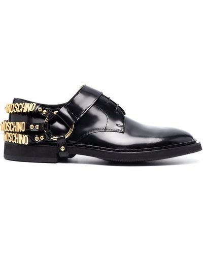 Moschino Oxford-Schuhe mit Logo-Schild - Schwarz