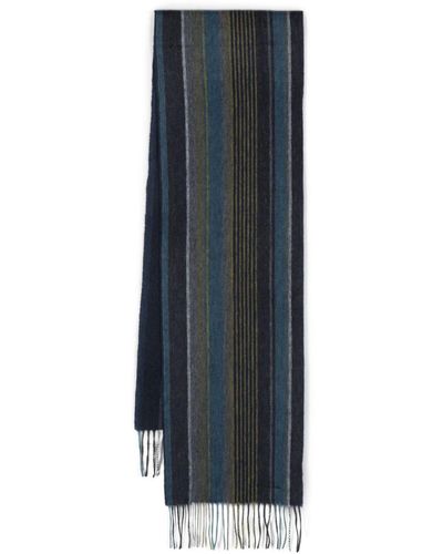 PS by Paul Smith Striped-pattern Lambs-wool Scarf - Blue