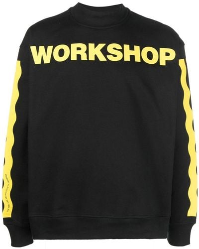032c Graphic-print Long-sleeve Sweatshirt - Black