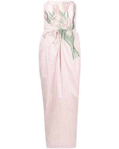 BERNADETTE Lena Kleid mit floralen Stickereien - Pink
