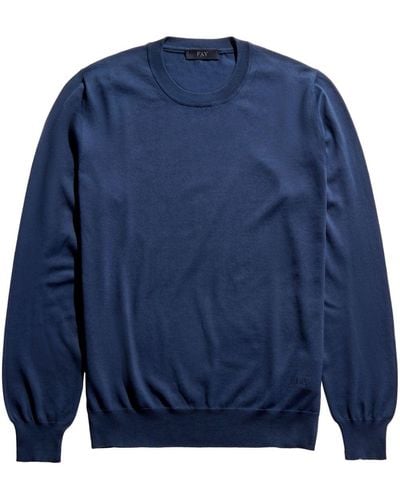 Fay Logo-embroidered Jumper - Blue