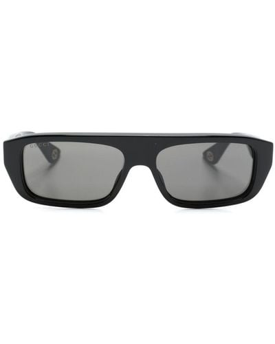 Gucci Rectangle-frame Tinted Sunglasses - Grey