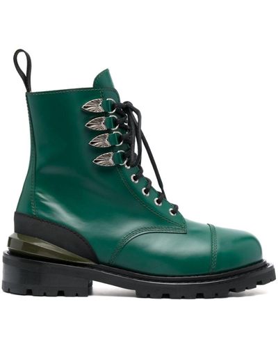 Toga Virilis Leather Ankle Boots - Green