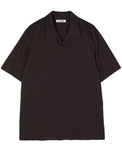 Attachment Short-sleeve Polo Shirt - Black