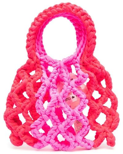 Forte Forte Stretch Crochet Mini Bag - Pink