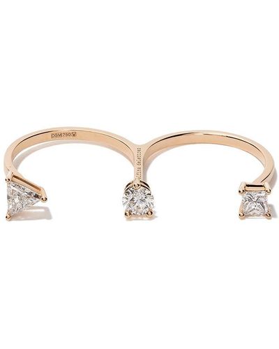 Delfina Delettrez 18kt Rose Gold Triple Diamond Ring - Multicolour