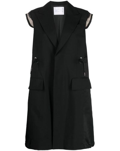 Sacai Paneled Wool-blend Jacket - Black