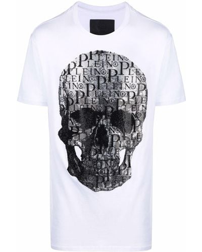 Philipp Plein Skull-print Round Neck T-shirt - White