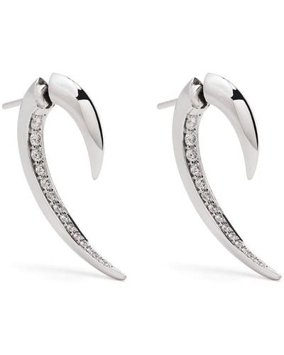 Shaun Leane 18kt White Gold Hook Diamond Earrings - Multicolour