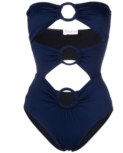 Alexandra Miro Anya Ring-hardware Cut-out Swimsuit - Blue