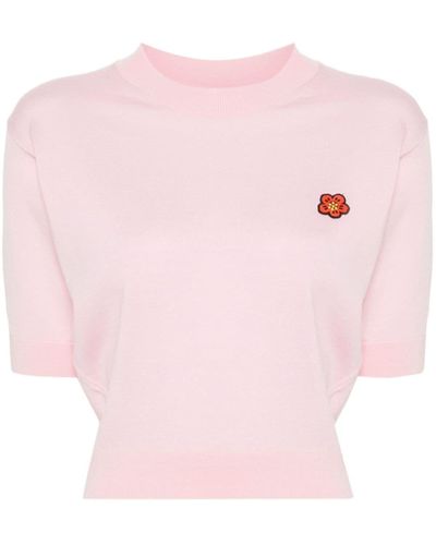 KENZO Boke Flower Short-sleeve Sweater - Pink