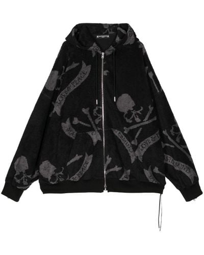 Mastermind Japan Skull-print cotton hoodie - Schwarz