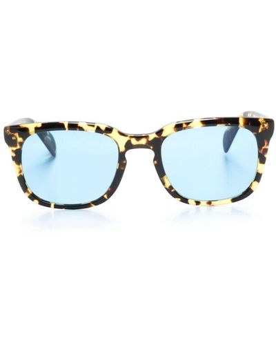 Moscot Shiddock Sonnenbrille mit eckigem Gestell - Blau