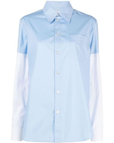 Marni Long-sleeve Cotton Shirt - Blue