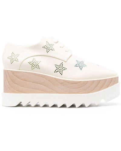 Stella McCartney Elyse Crystal Star Schoenen Met Plateauzool - Naturel