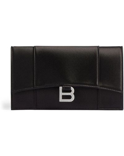 Balenciaga Hourglass Clutch Bag - Black