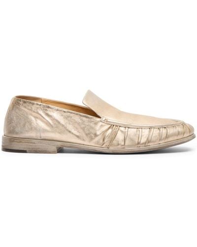 Marsèll Metallic-leather Loafers - Natural