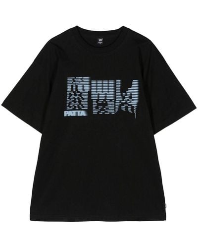 PATTA Glitch Cotton T-shirt - Zwart