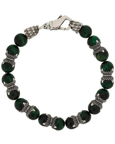 Emanuele Bicocchi Bracelet orné de perles en pierre - Vert