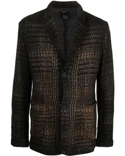 Avant Toi Houndstooth Wool-cashmere Jacket - Black