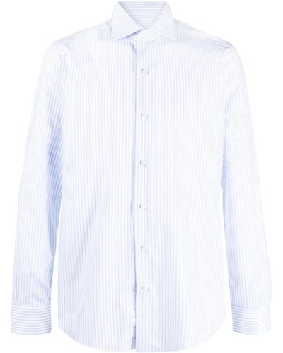 Barba Napoli Stripe-print Cotton Shirt - White