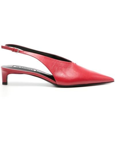Jil Sander 40mm Slingback Leather Court Shoes - Red
