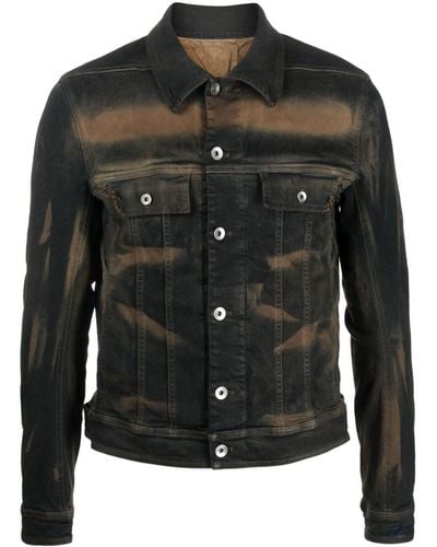 Rick Owens Bleached-denim Shirt Jacket - Black