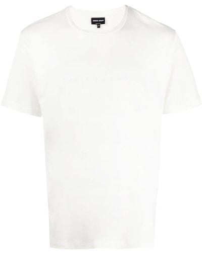 Giorgio Armani T-shirt Met Geborduurd Logo - Wit