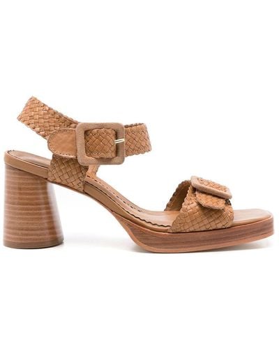 Sarah Chofakian Edie Ankle-strap 85mm Sandals - Brown
