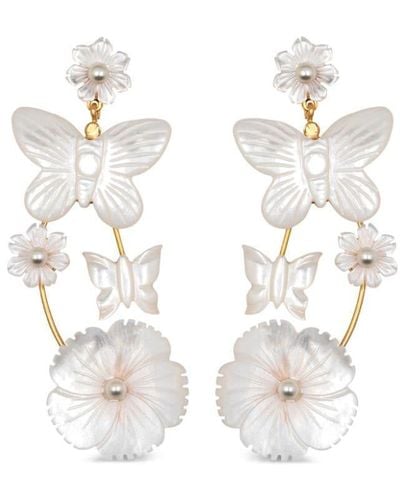 Jennifer Behr Makenna Butterfly Drop Earrings - White