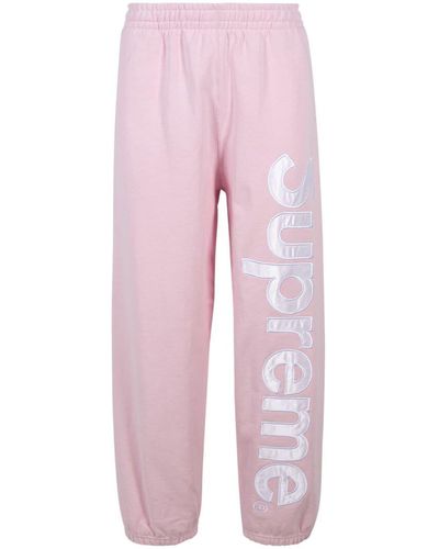 Supreme Pantaloni sportivi con applicazione - Rosa