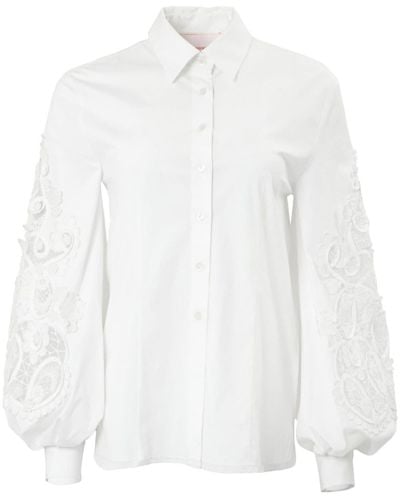 Carolina Herrera Guipure-lace Cotton Shirt - White