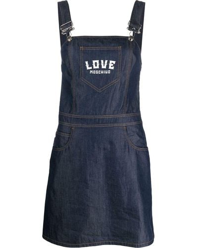 Love Moschino Logo-print Dress - Blue