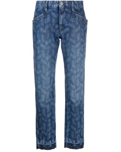 Isabel Marant Sulanoa Graphic-print Straight-leg Jeans - Blue