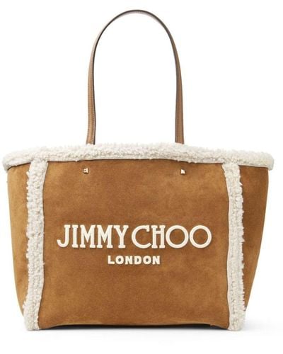 Jimmy Choo Shopper mit Shearling - Weiß